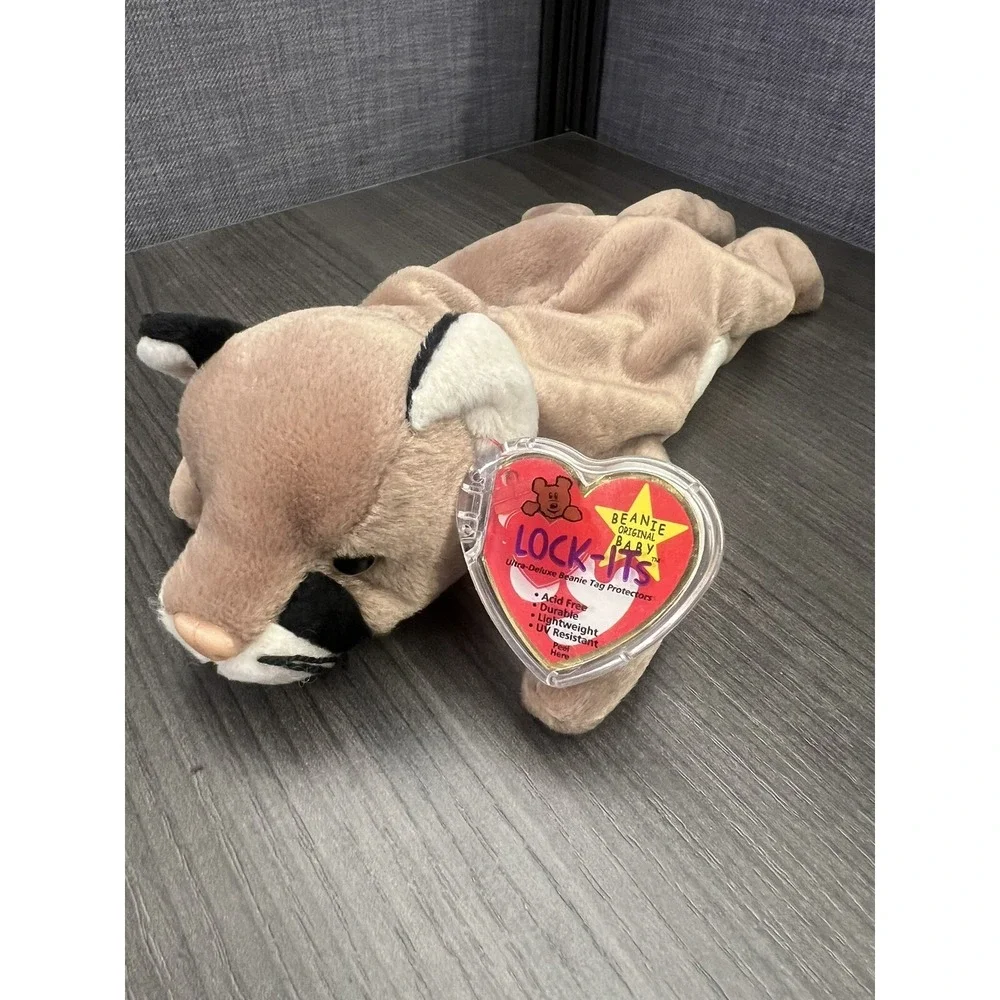 Vintage TY‎ Beanie Baby 1998 CANYON The Cougar Orig Tag Protector Free Shipping